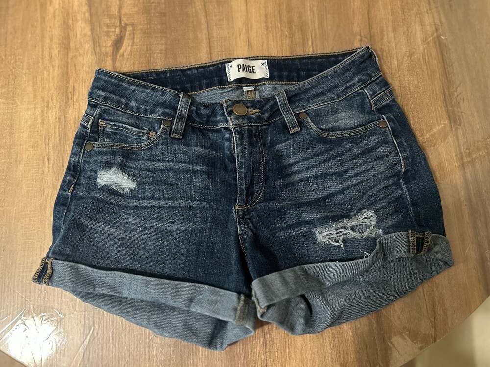 PAIGE Women's Jimmy Jimmy Cuffed Distressed Denim Shorts
